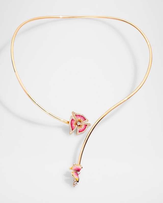 18K Rose Gold Trinity Daylight Necklace with Micro Mosaic and Diamonds